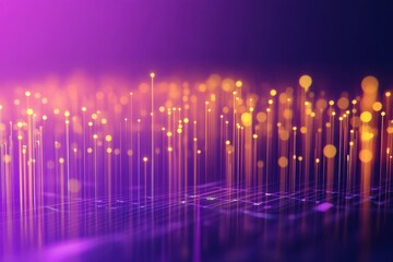 Poster - Graphical depiction of data examination displayed on a violet gradient background