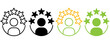 © Dow - Customer feedback icon with five star satisfaction rating. Set of customer experience flat vector icons of different styles and colors