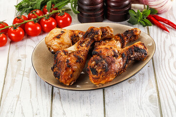 Canvas Print - Hot and tasty chicken drumstick barbecue