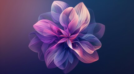 Poster - Create a dynamic flower icon with abstract, swirling petal shapes