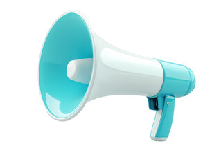 a blue and white megaphone