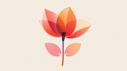 Poster - Create a minimalist flower icon with a single color and a simple, abstract shape.