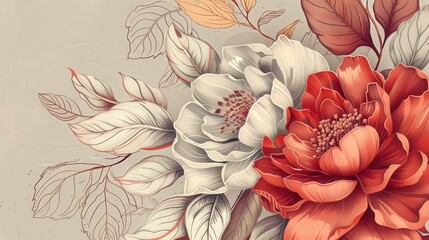 Poster - Create a sophisticated bouquet icon with elegant, detailed petals and leaves.
