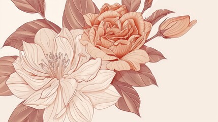 Poster - Create a sophisticated bouquet icon with elegant, detailed petals and leaves.