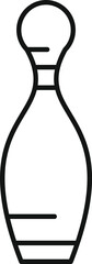 Poster - simple line art illustration of a classic bowling pin, perfect for representing the sport of bowling