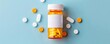 © IYearDesign - Close-up of a prescription bottle with pharmacy label, pills scattered around, pharmacy, medication concept