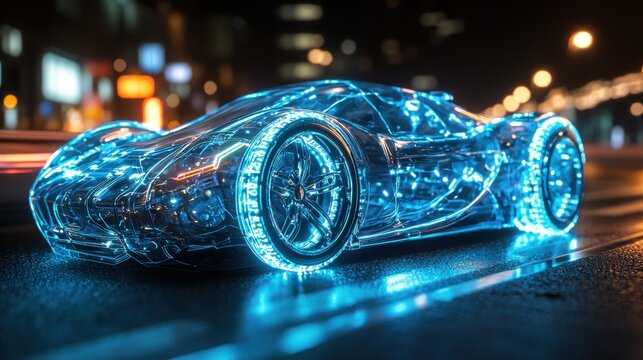 a car with a blue light that says the number 3 on the back