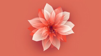 Poster - Create an abstract flower icon using a series of overlapping geometric shapes.
