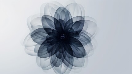 Poster - Create an abstract flower icon using a series of overlapping geometric shapes.