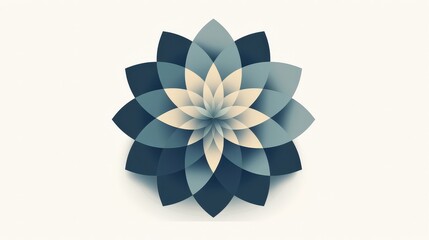 Poster - Create an abstract flower icon using a series of overlapping geometric shapes.