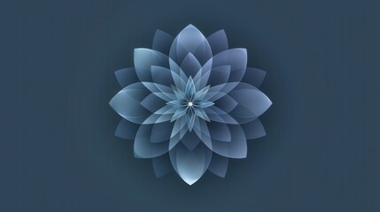 Poster - Create an abstract flower icon using a series of overlapping geometric shapes.