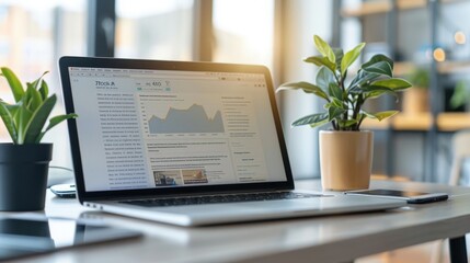 Poster - Create an image of a laptop screen displaying a news website or article.