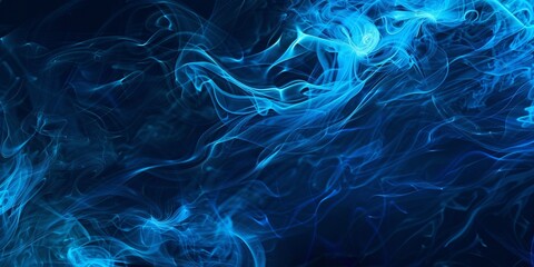 Canvas Print - Hazy indigo fumes on dark backdrop in the shape of fragrant tendrils.