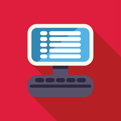 Poster - Desktop computer displaying a blank checklist, symbolizing tasks, organization, or project management