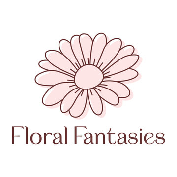 floral fantasy minimalist logo design