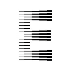 Aufkleber - Letter E Logo with Abstract Line Pattern Isolated On White Background