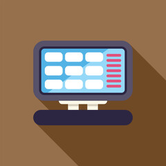 Poster - electronic scoreboard is displaying data with buttons below it for inputting information