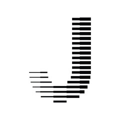 Aufkleber - Letter J Logo with Abstract Line Pattern Isolated On White Background