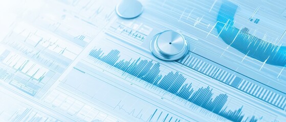 Poster - Abstract financial data visualization, showcasing graphs and metrics for modern analytical insights and business intelligence.
