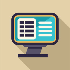 Poster - desktop computer is displaying a spreadsheet, perfect for illustrating concepts like data analysis o