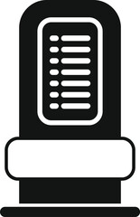 Poster - Parking payment terminal showing time rate and displaying amount owed in black and white