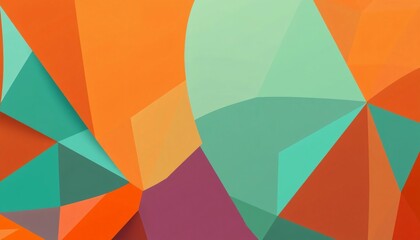 Wall Mural - Abstract geometric background with orange, green, and purple colors.