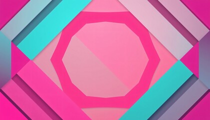 Wall Mural - Abstract Geometric Background with Pink, Blue, and Purple Shapes.