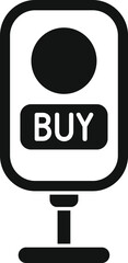Poster - simple black and white vector icon of a sign saying buy, indicating a place to make a purchase