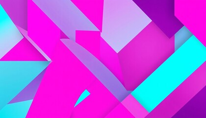 Wall Mural - Abstract geometric background with vibrant neon pink, purple, and blue colors.