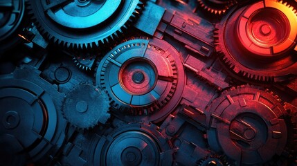 Colorful Industrial Gears: Precision Engineering and Technology in Motion