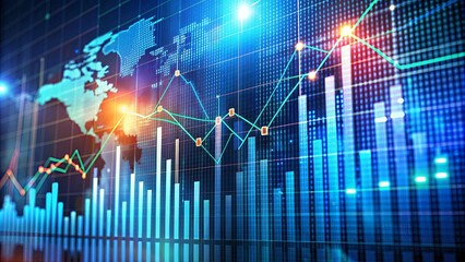 Market graph depicting financial trends and stock market analysis, finance, stock market, investment, trading, growth