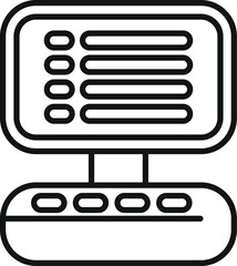 Poster - Line icon of medical device displaying several parameters on its screen