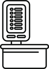 Poster - Digital pos terminal processing contactless payment on a countertop, cashless technology