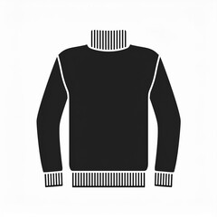 Wall Mural - sweater black icon isolated on white