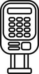 Poster - Outline icon of a payment terminal standing on a stand, suggesting contactless payment