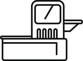 Poster - Airport self service check in machine scanning a boarding pass before departure