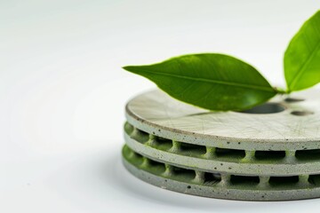 Eco-Friendly Brake Pads with Sustainable Materials - Minimalist Green Design for Automotive Advertising