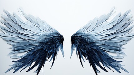 Wall Mural - bird wings isolated on a white background  