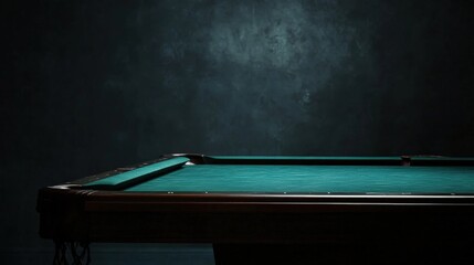 Green Pool Table with Dark Background.