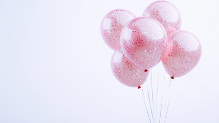 Wall Mural - pink balloons and space for text against light background. for greeting cards or background, detailed and intricate image