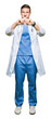 © Krakenimages.com - Handsome doctor man wearing medical uniform over isolated background Rejection expression crossing fingers doing negative sign