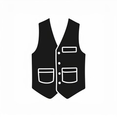 Wall Mural - vest icon black isolated on white