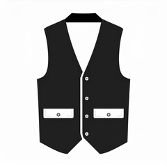 Wall Mural - vest icon black isolated on white