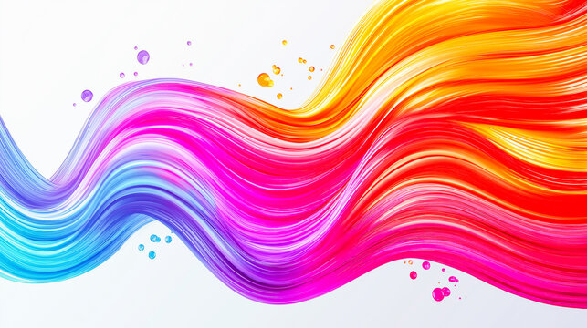Color brush paint ribbon stroke swirl abstract splash and blue background. Set of vector watercolor banners, The wave 3D line