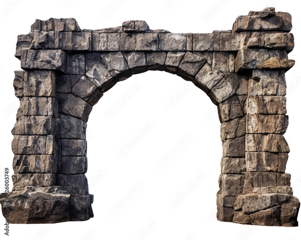 An ancient stone archway showcasing intricate masonry and weathered ...