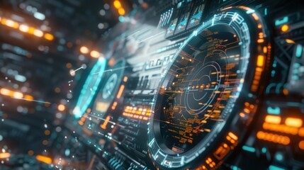 Poster - future technology concept with unknown elements.