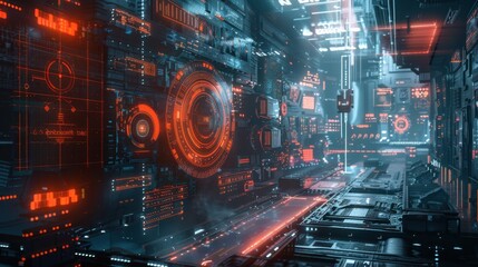 Poster - future technology concept with unknown elements.