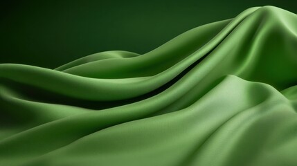 Wall Mural - A green piece of fabric with a pattern on it