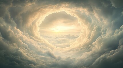 Wall Mural - the sky is filled with clouds and the sun is shining through the clouds