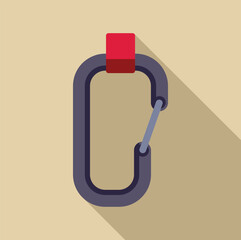 Poster - Single climbing carabiner for attaching a rope to a climbing harness, essential safety equipment for rock climbing